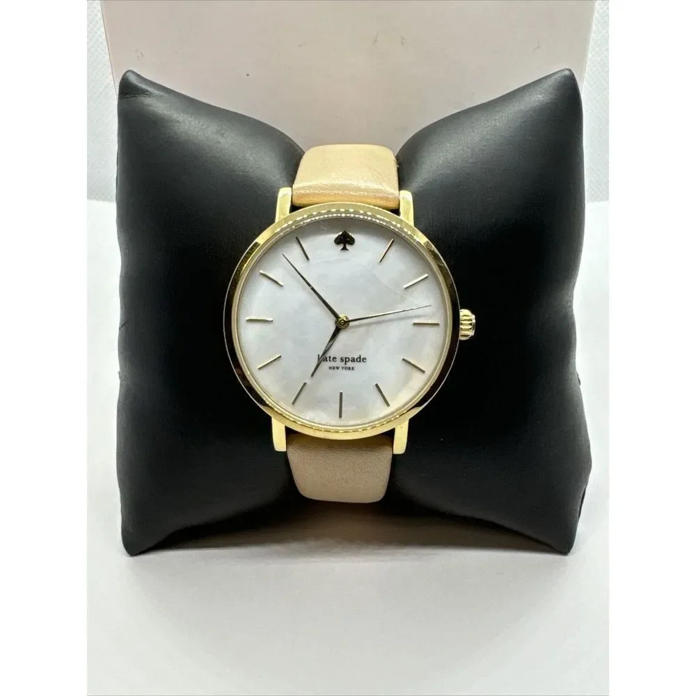 Kate Spade Metro 0073 Women's Beige Leather Strap Analog Dial Wrist Watch JNA141
